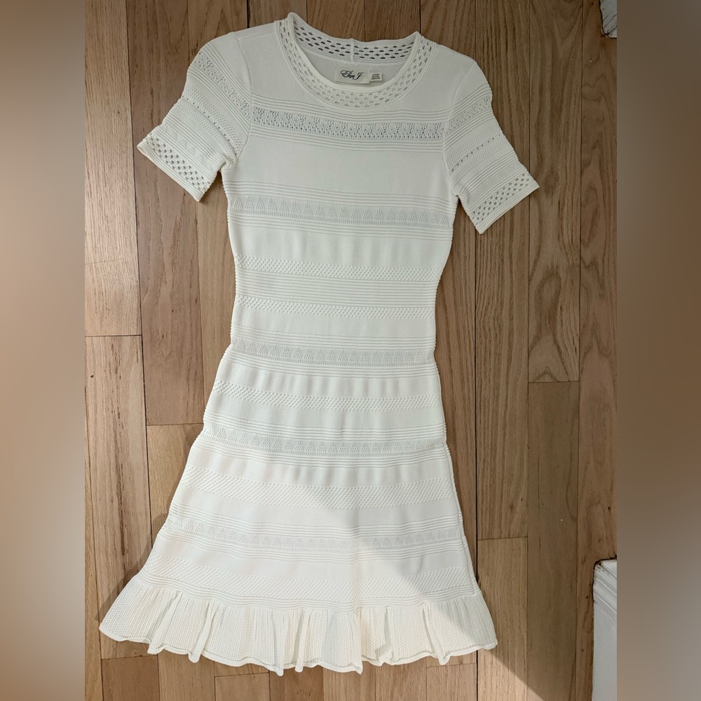 Eliza J Cream Knit Mini Dress